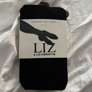 Liz Claiborne Vintage 1990’s corduroy ribbed tights in black Size M/L winter